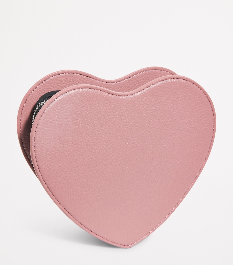 Leather Louise Heart Cross-Body Bag G402 PINK Image 3