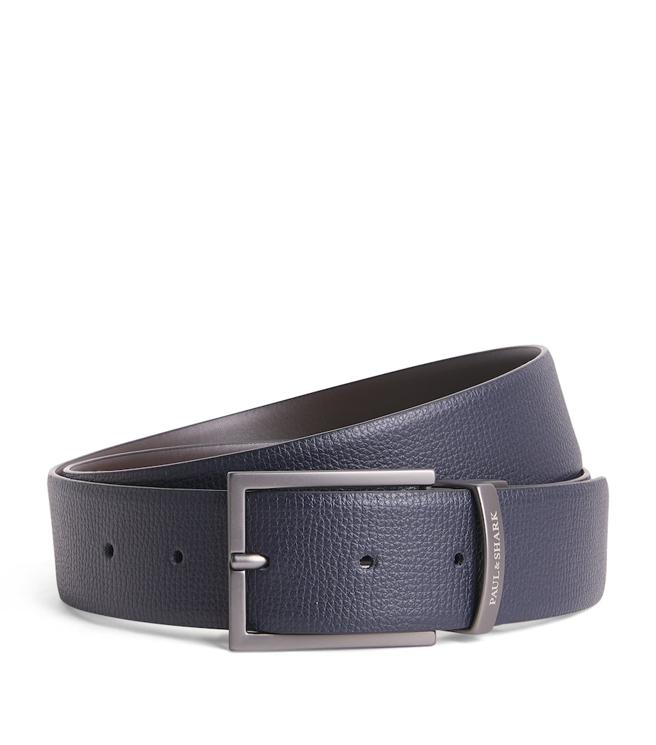 Paul & Shark Leather Reversible Belt Blue/dark Brown Image 1