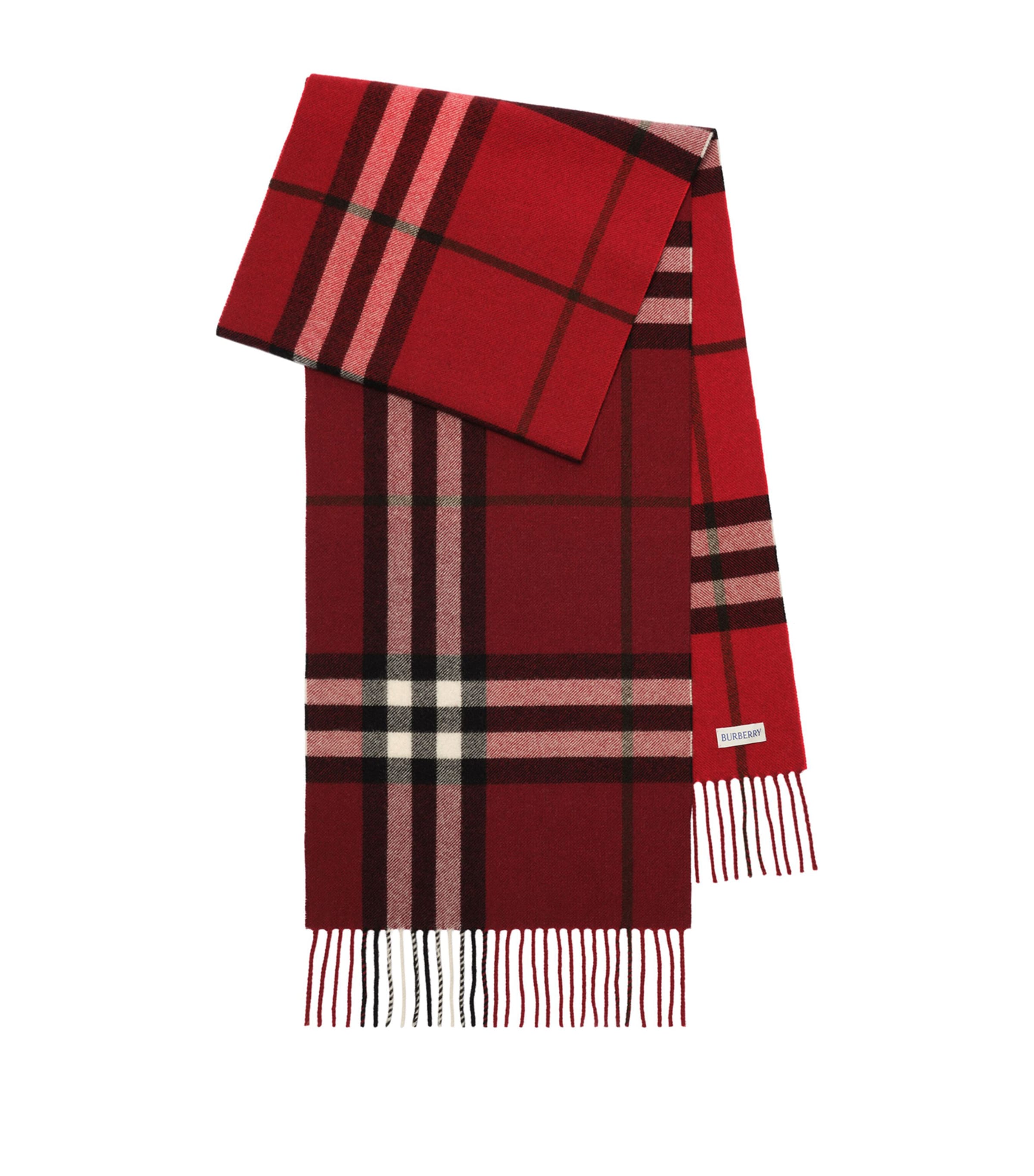Burberry Cashmere Gradient Check Scarf Oxblood Red Image 1