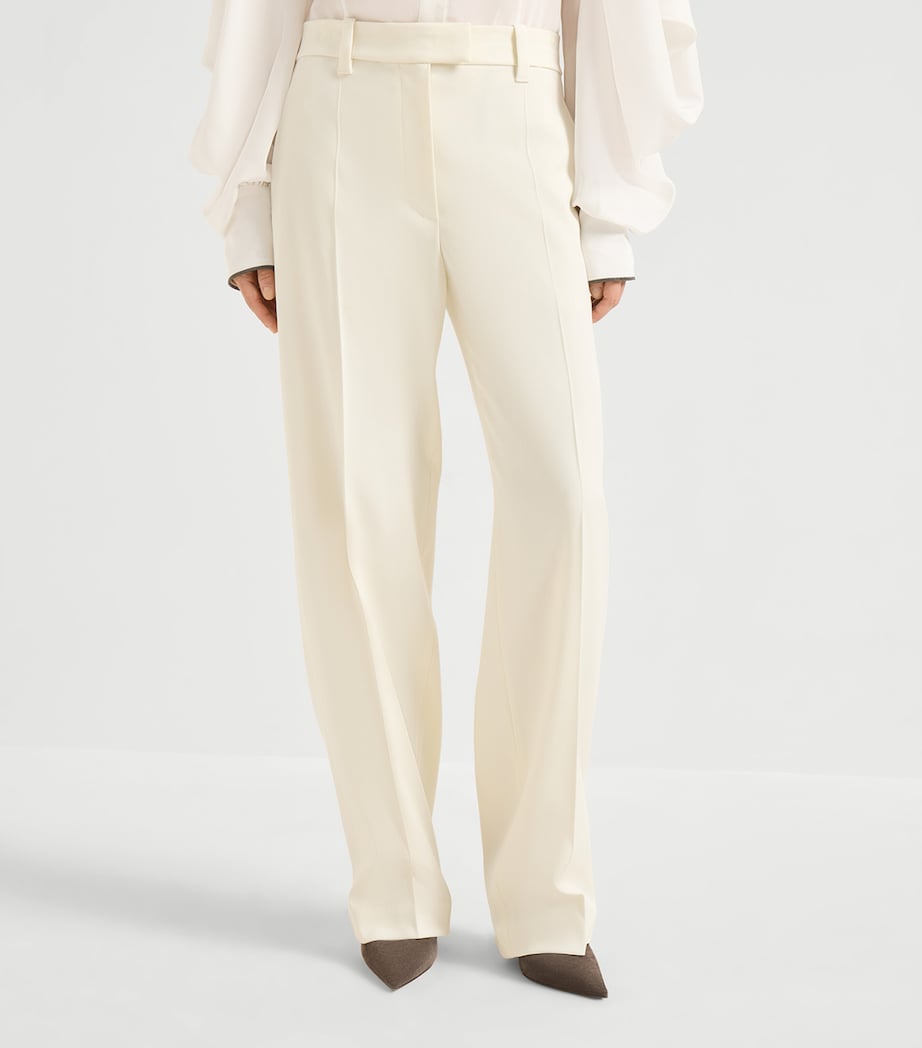Wool-Blend Gabardine Cigarette Trousers C1062 Image 3