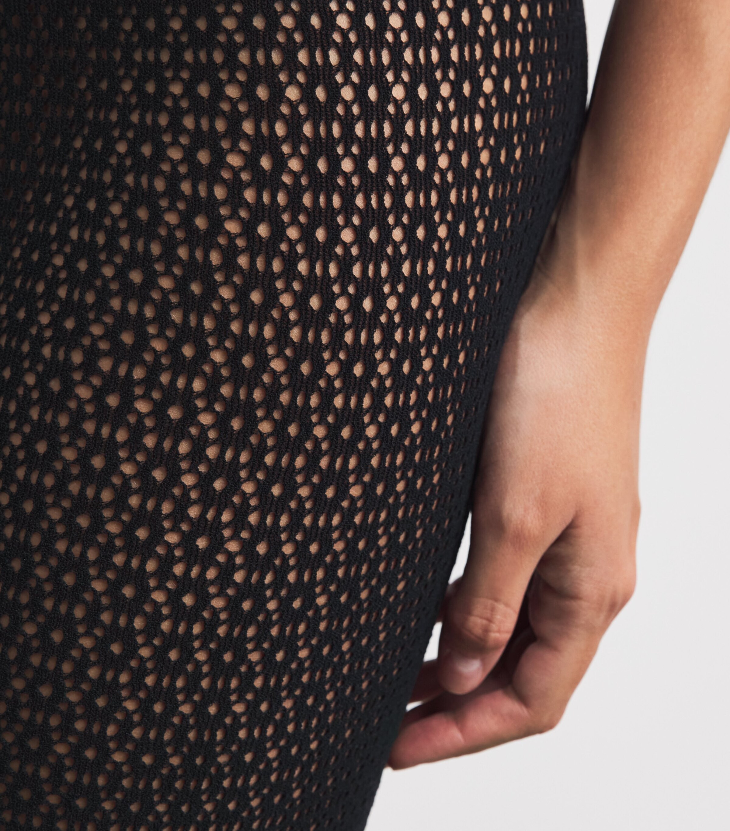 Wolford Womens Daisy Net Midi Skirt Black Image 3