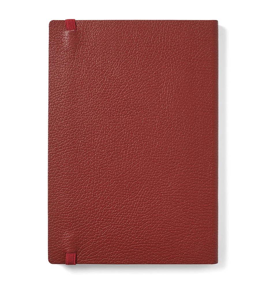Grained Leather Bound A5 Notebook MERLOT Image 3