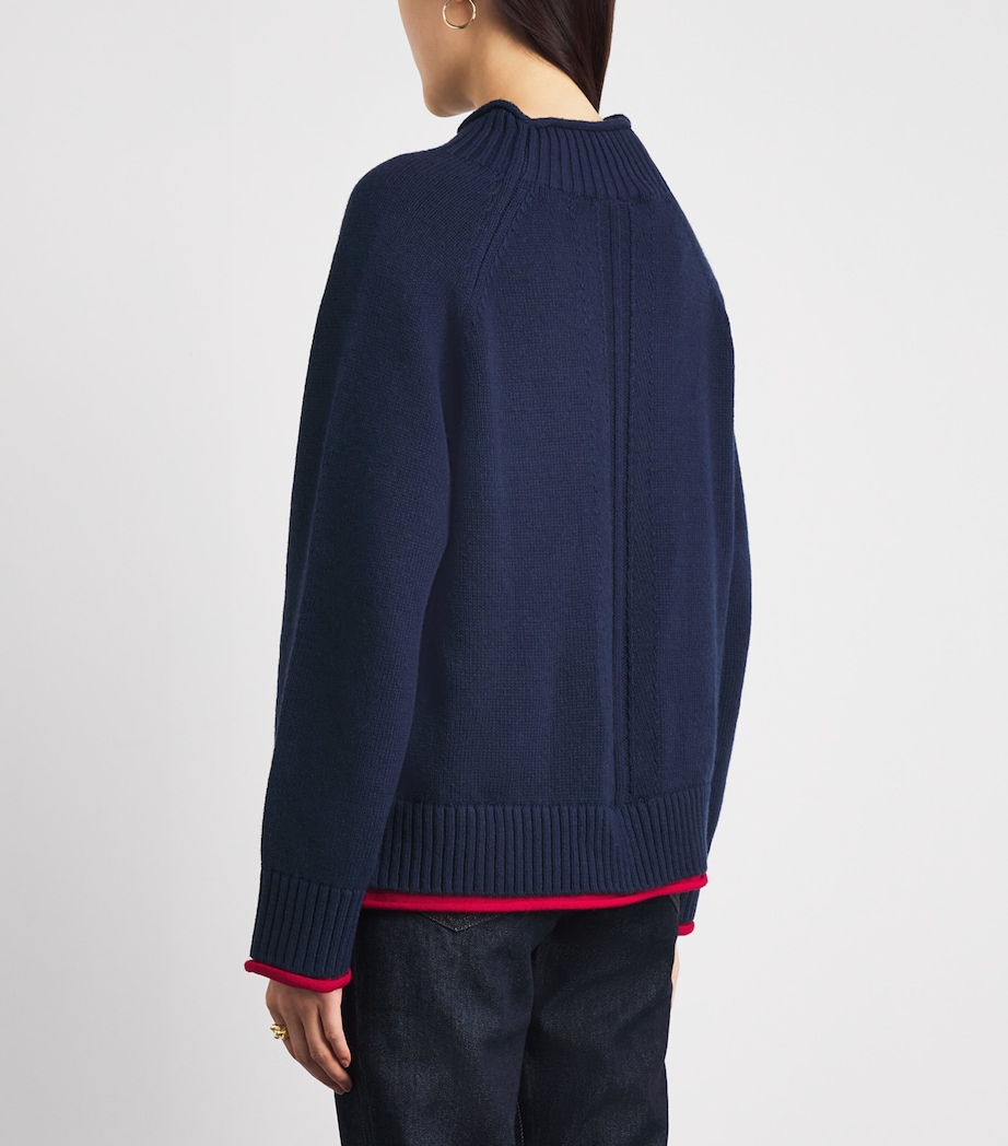 Rag & Bone Womens Cotton-Wool Hazel Sweater Navy Image 5