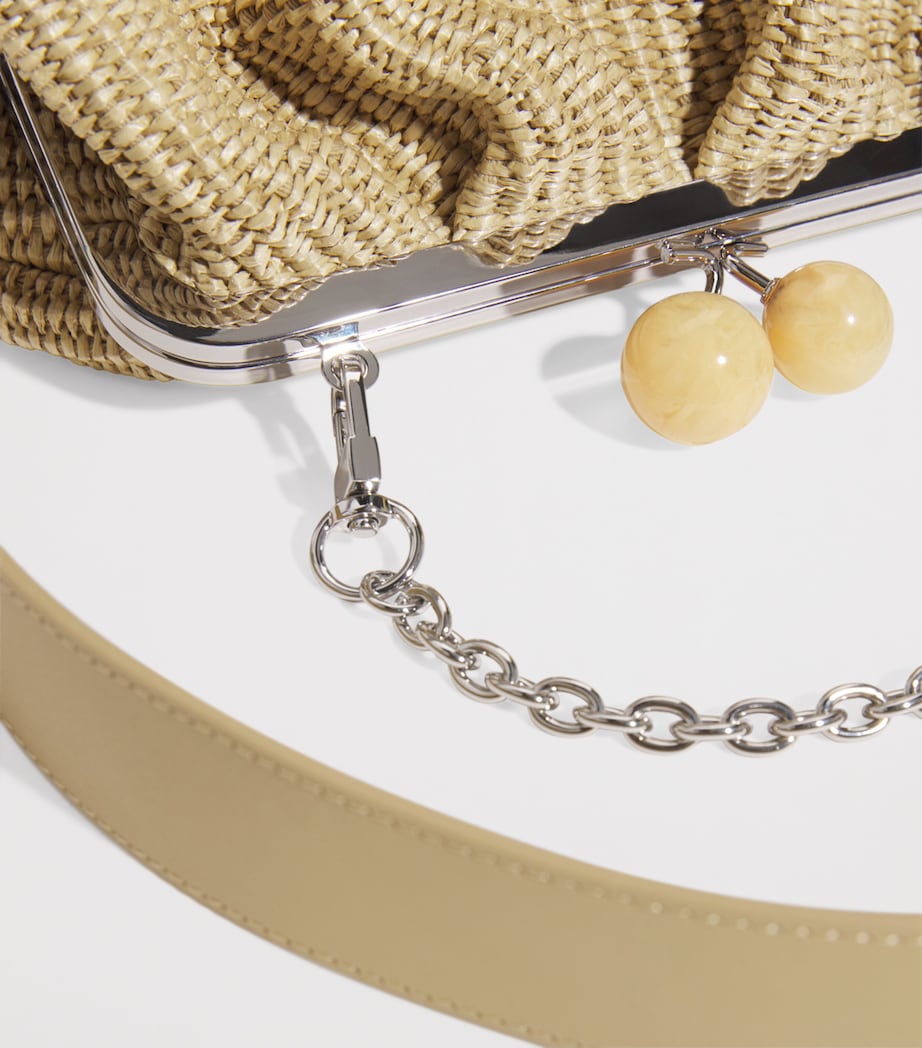 Large Raffia-Effect Pasticcino Bag BEIGE GOLDEN Image 7