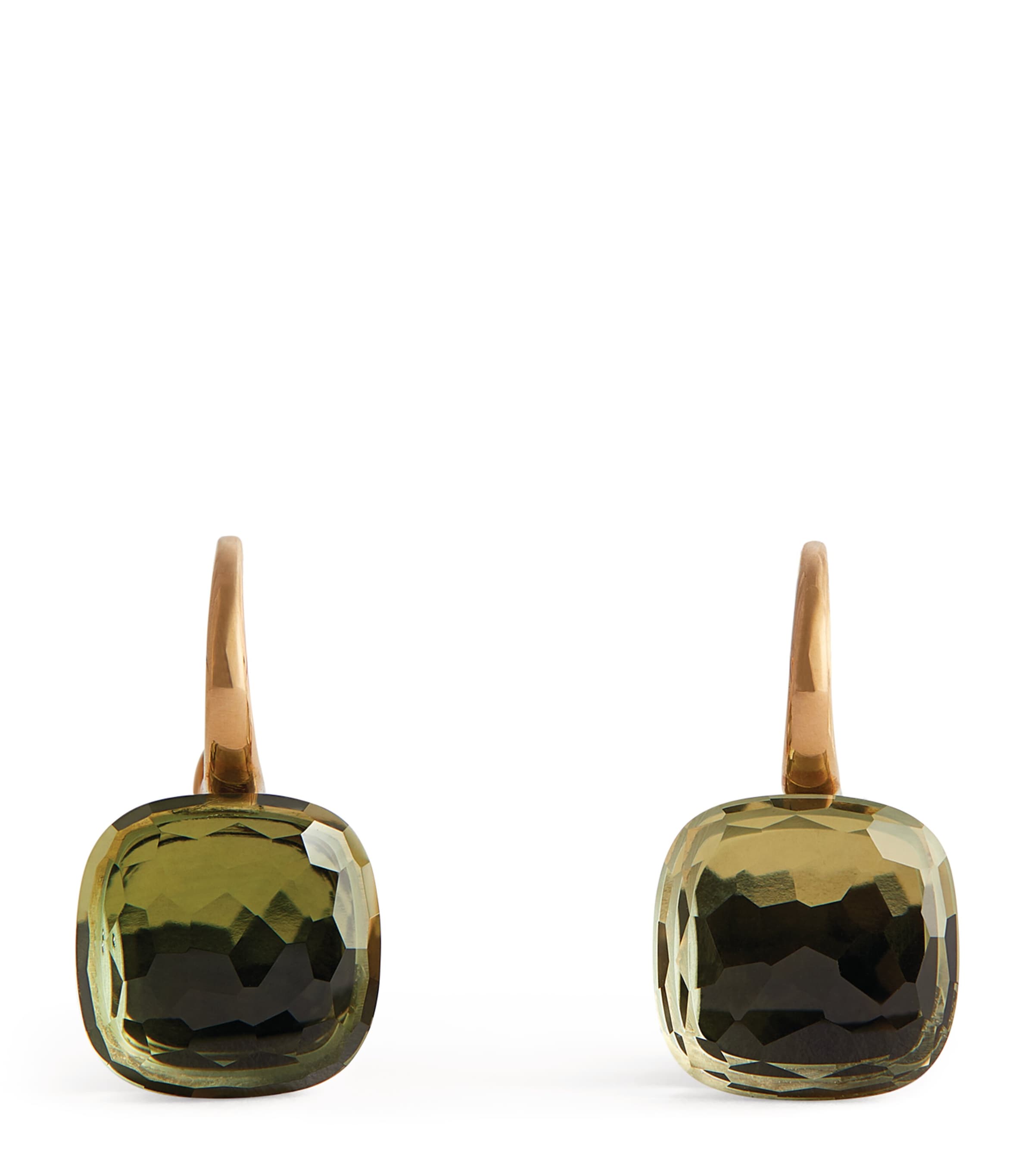 Shop Pomellato Rose Gold And Prasiolite Nudo Classic Earrings In Green