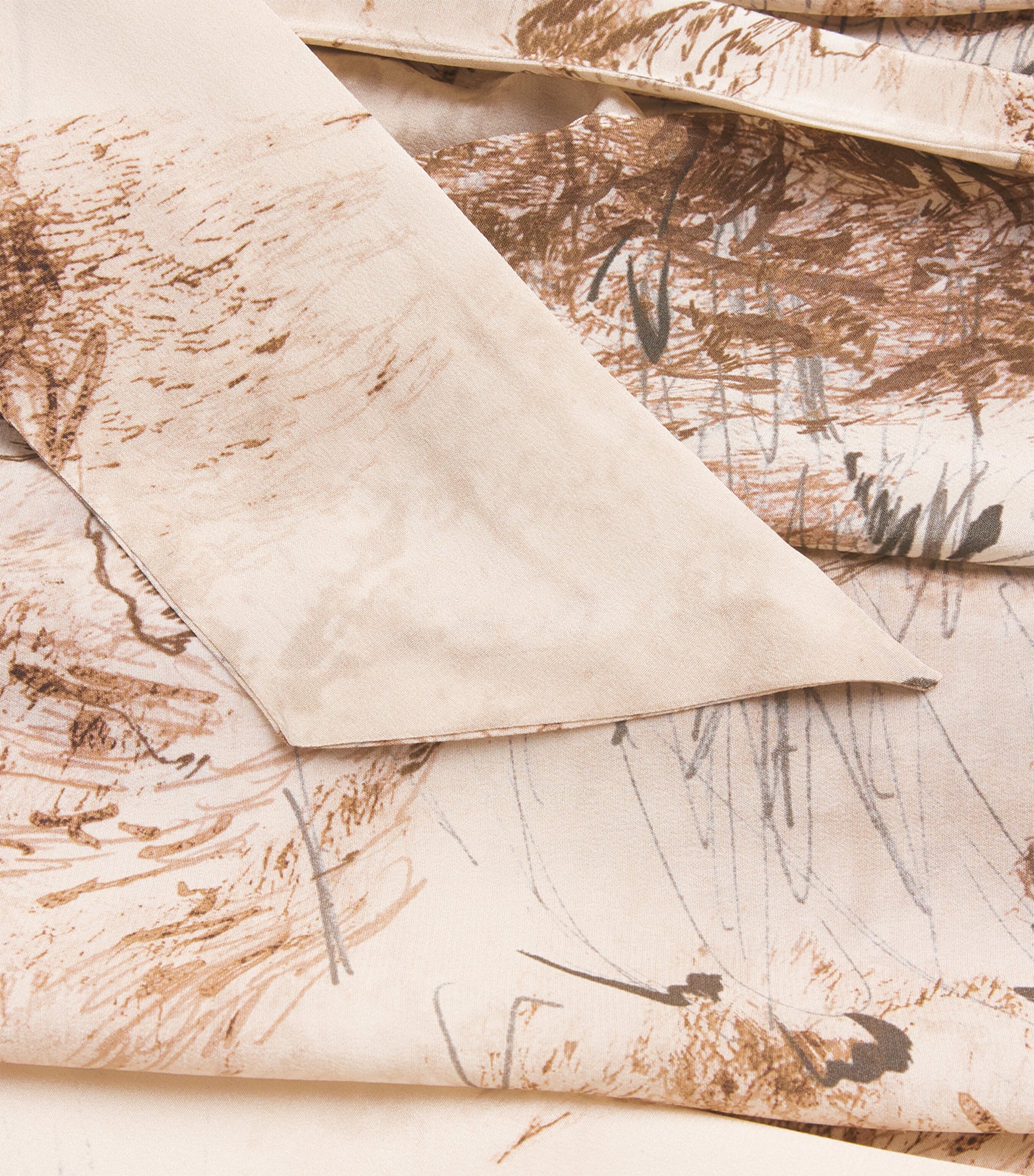 Silk Printed Pussybow Maxi Dress VISONE Image 5