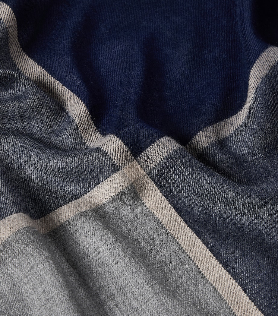 Brunello Cucinelli Mens Cashmere-Silk Colour-Block Scarf Image 4