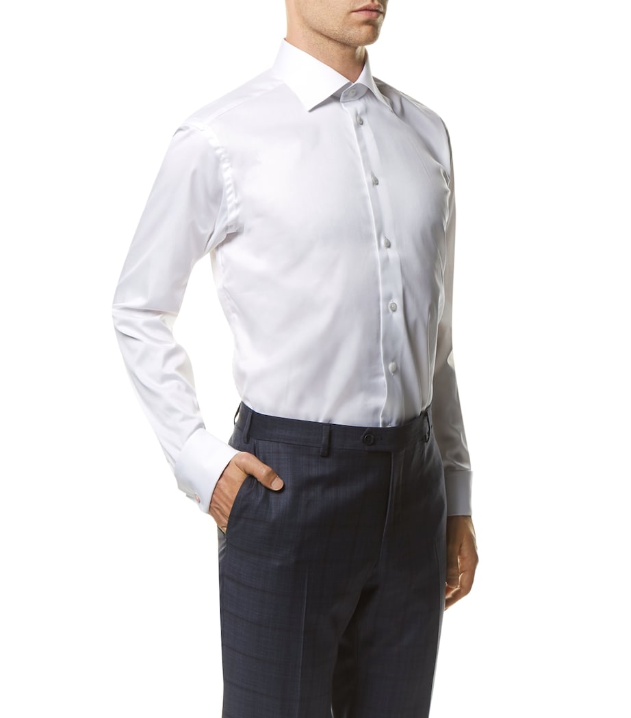 Twill Slim Fit Shirt WHITE Image 3