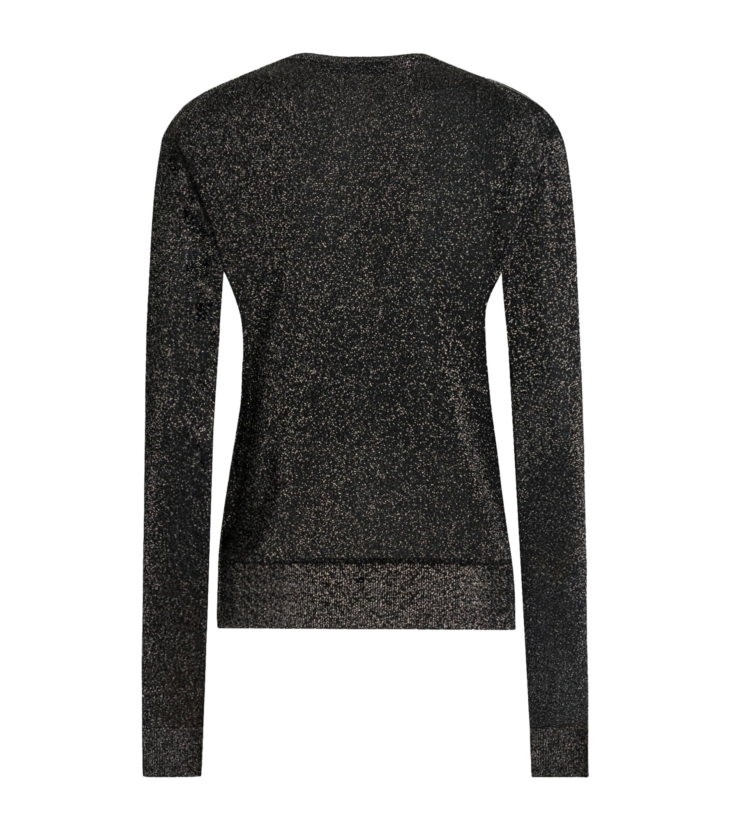 Metallic Crew-Neck Cardigan S8001-FANT Image 2