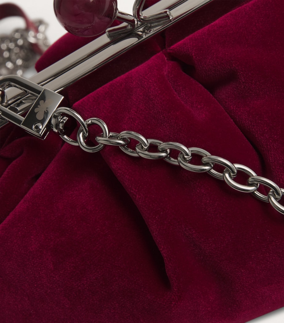 Small Velvet Pasticcino Clutch Bag BORDEAUX Image 5