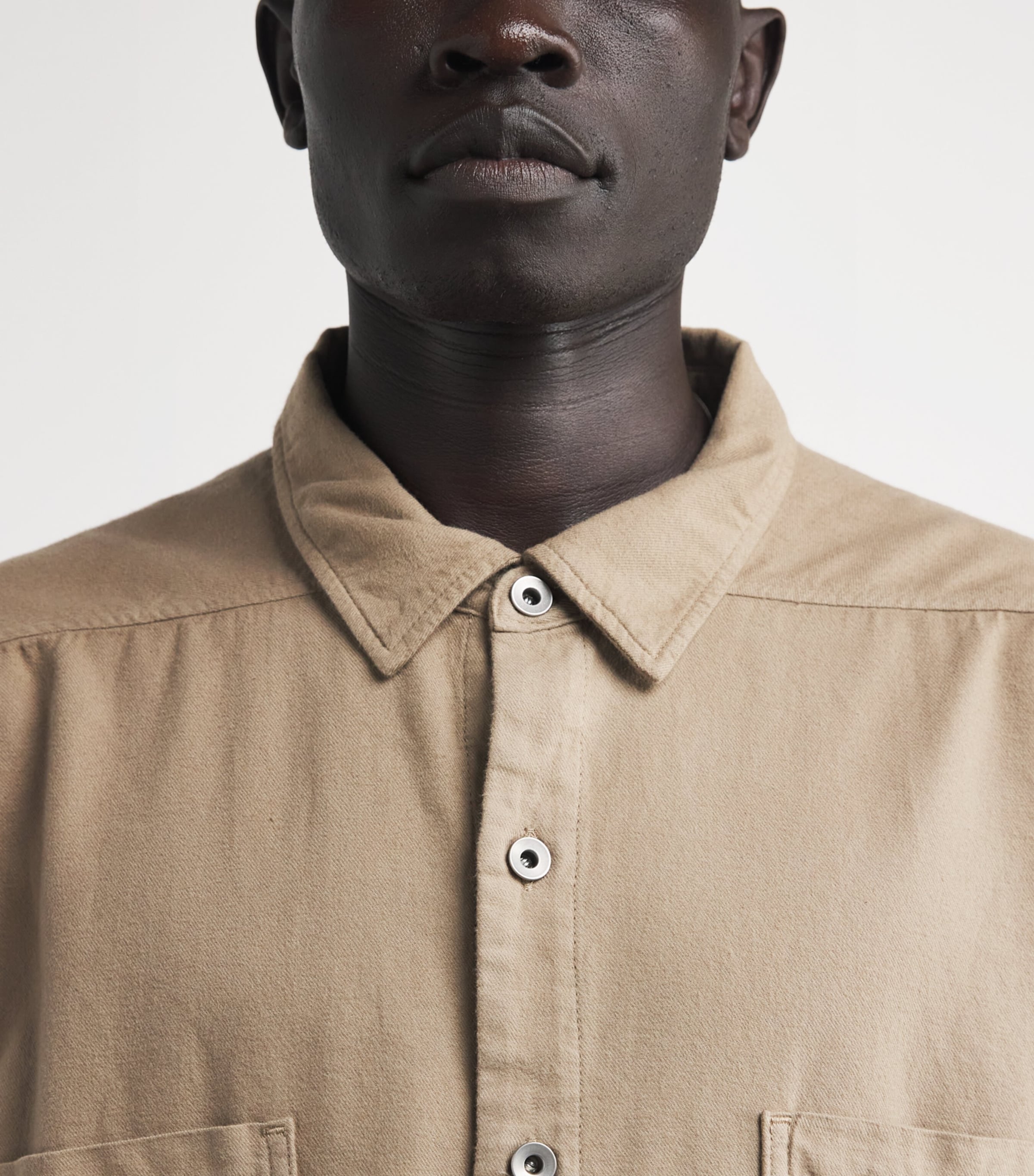 Rick Owens Mens Organic Cotton Jumbo Overshirt Dirty Pearl/ Image 6
