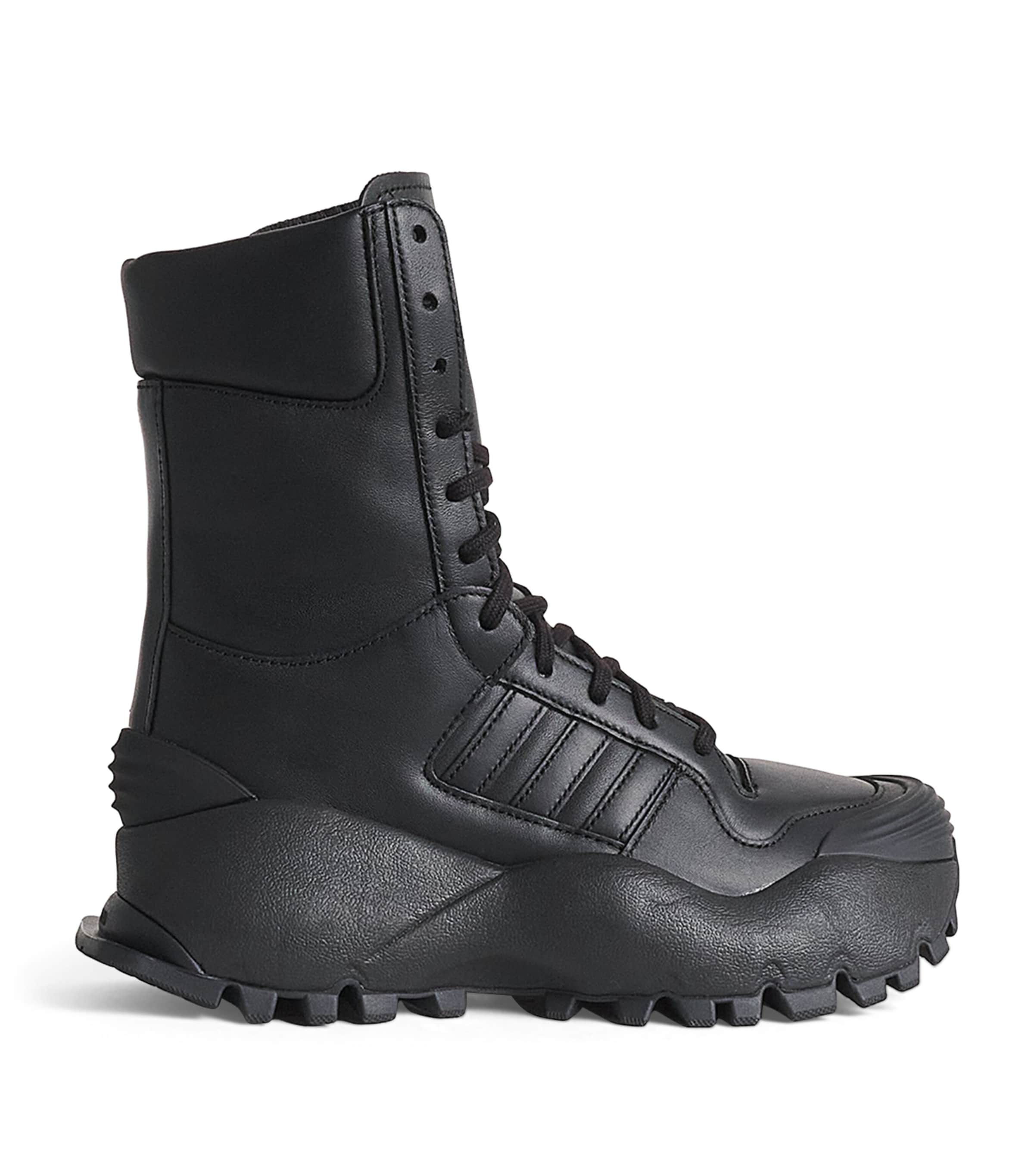 x adidas Leather Forum Lace-Up Boots BLACK Image 1
