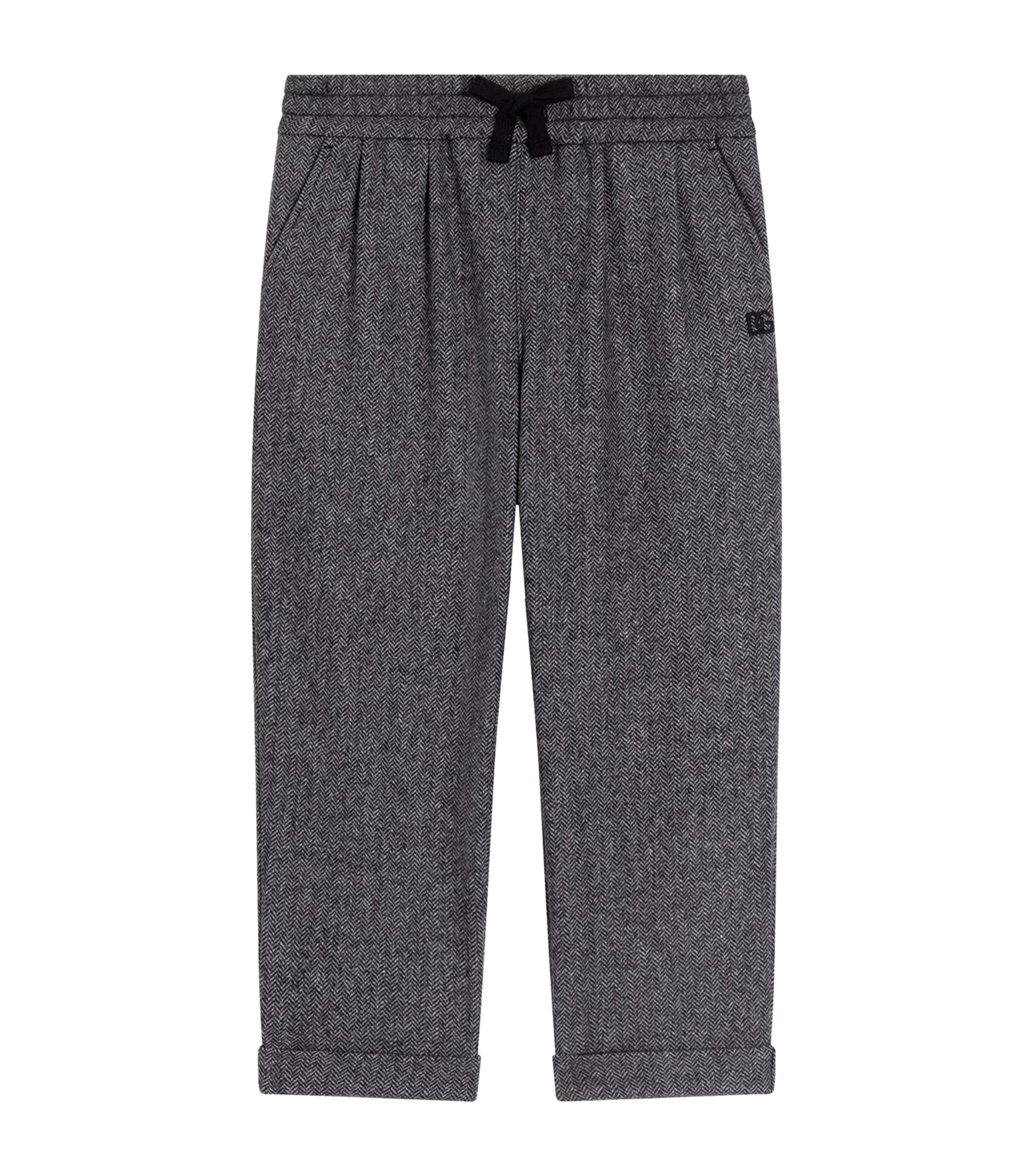 Wool-Blend Herringbone Drawstring Trousers (8-12+ Years) FANTASY Image 1