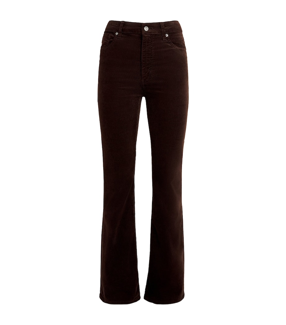FRAME Womens The Corduroy Slim Reboot Trousers Espresso Image 1