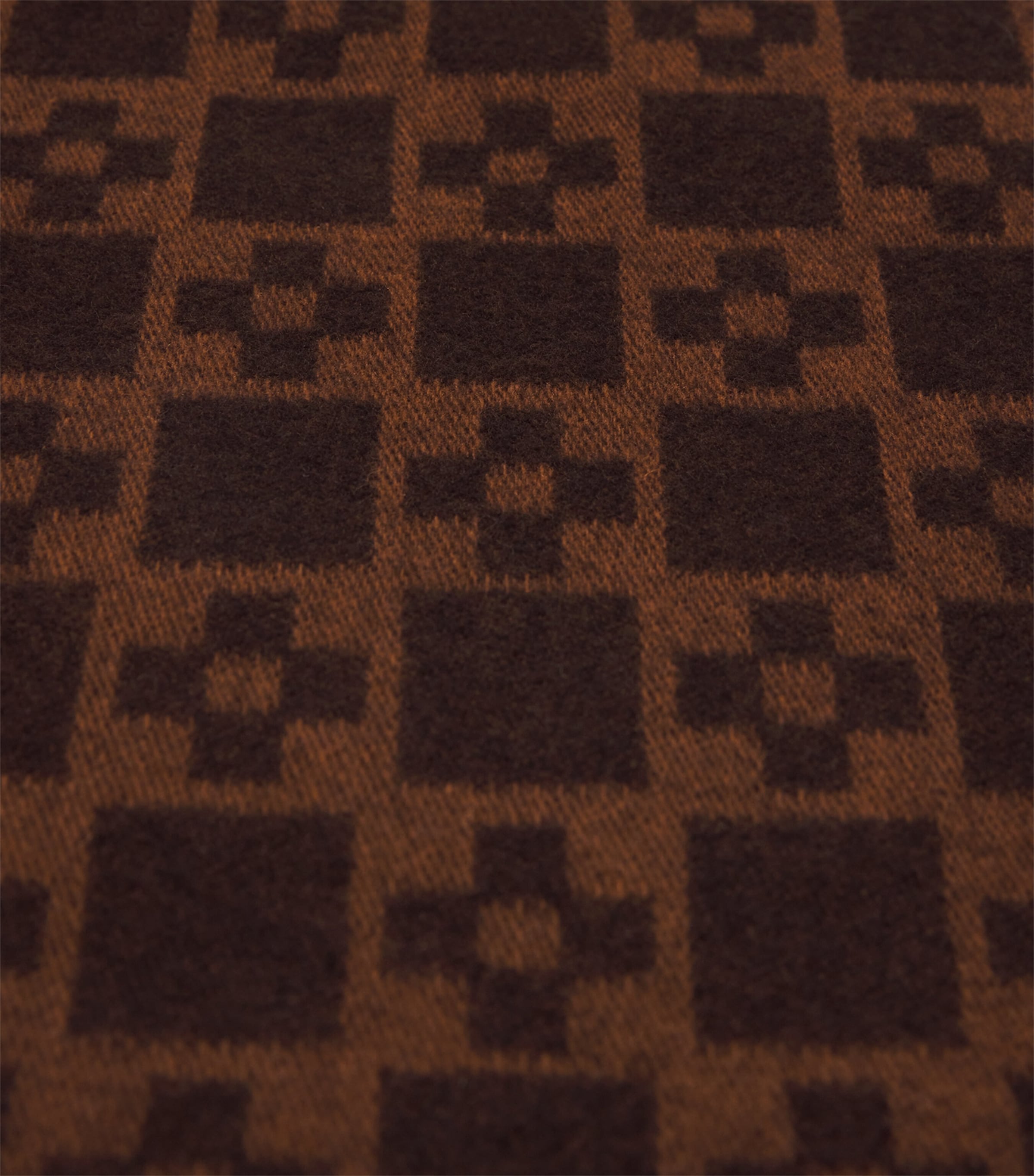 Wool Check Scarf COGNAC Image 4