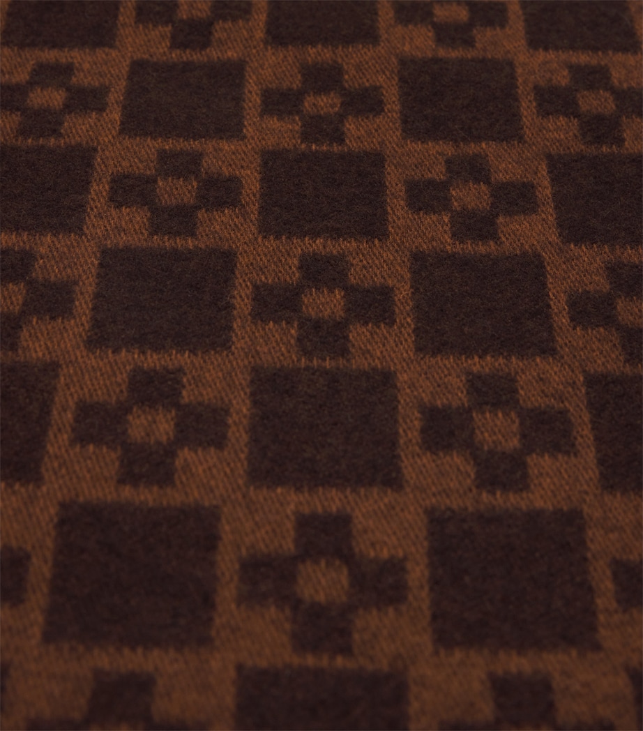 Wool Check Scarf COGNAC Image 4