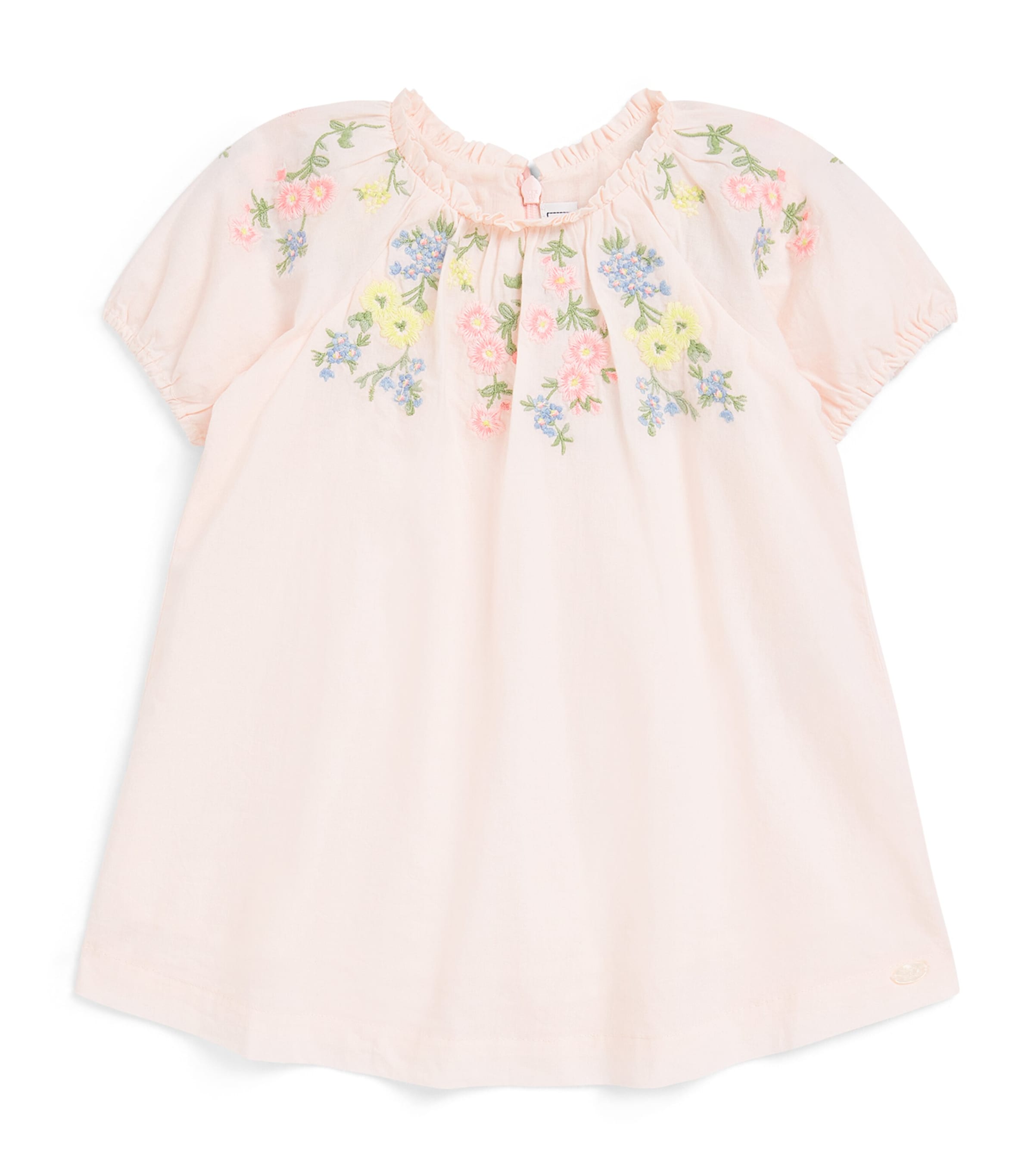 Shop Tartine Et Chocolat Embroidered Short-sleeve Dress In Pink