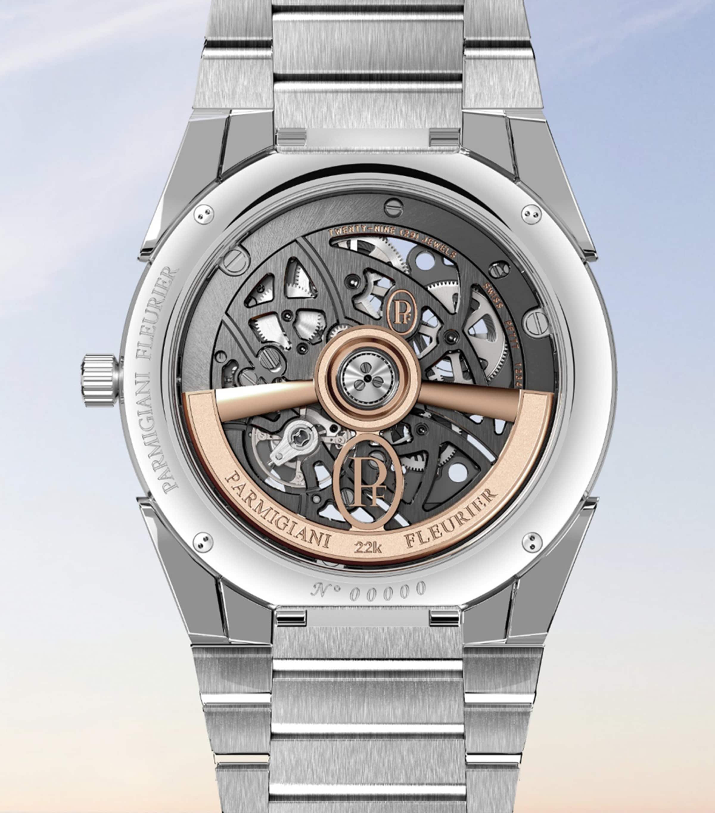 Stainless Steel and Platinum Tonda PF Skeleton Watch 40mm GREY Image 3