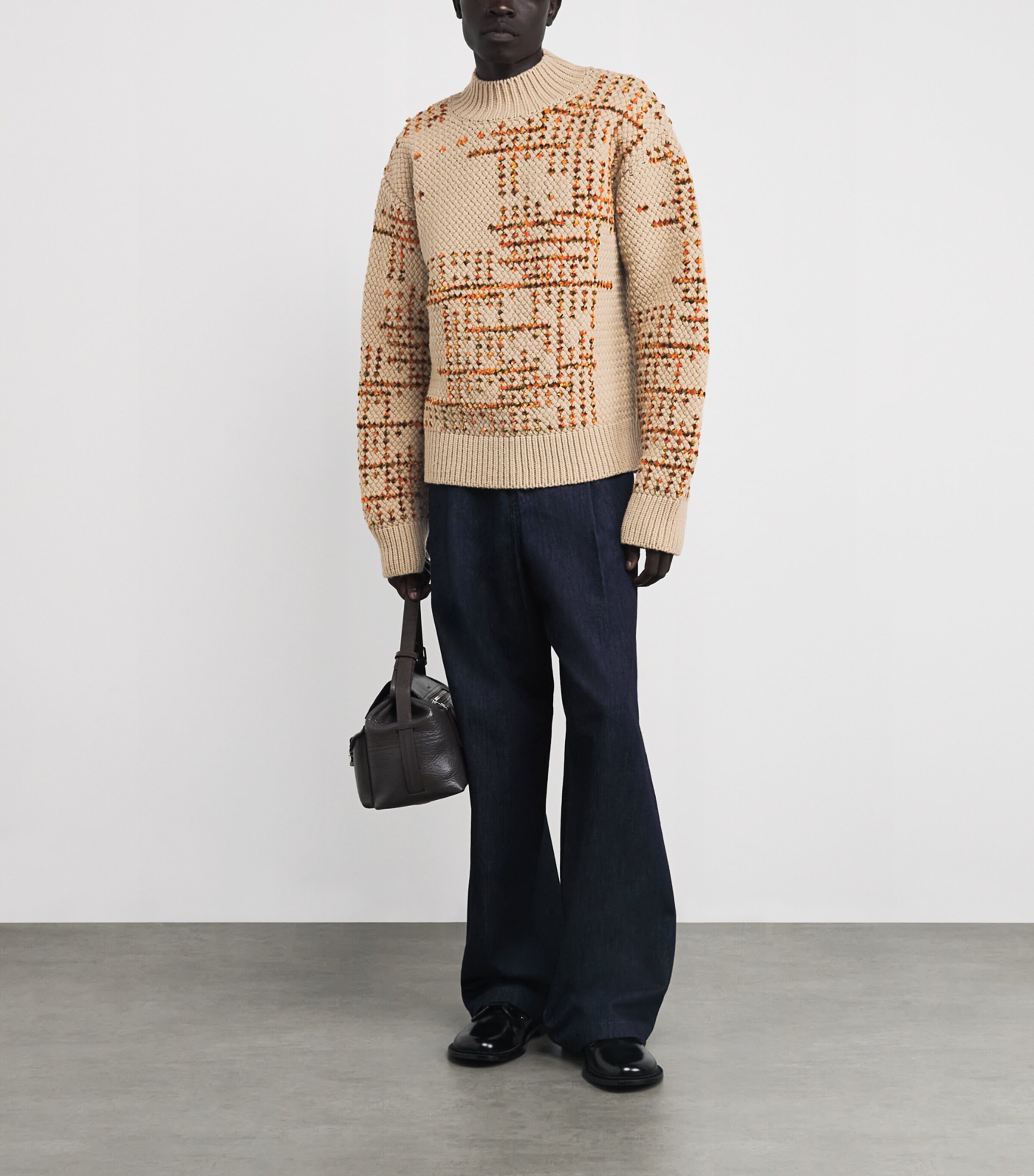 Wool-Blend Digital Jacquard Sweater BEIGE Image 2