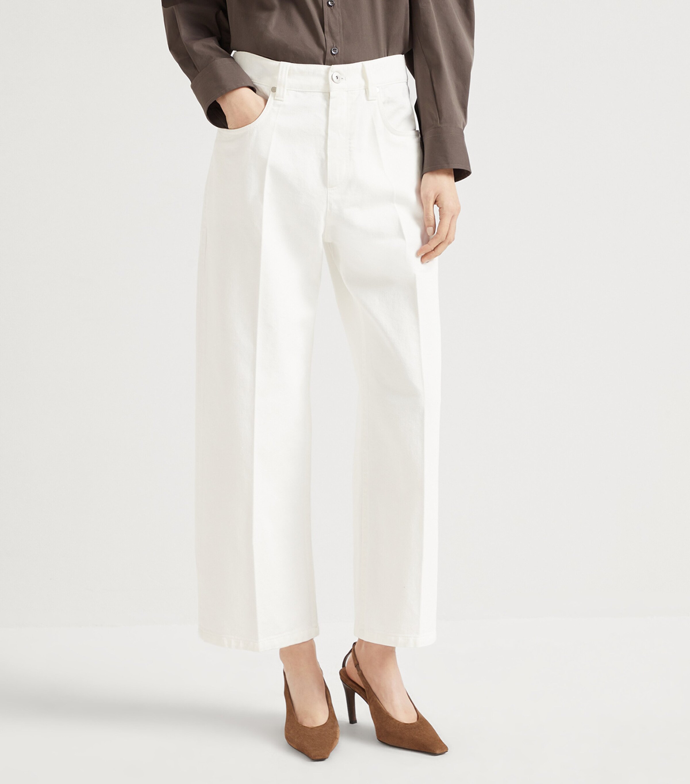 Denim Monili-Detail Trousers C600 Image 2