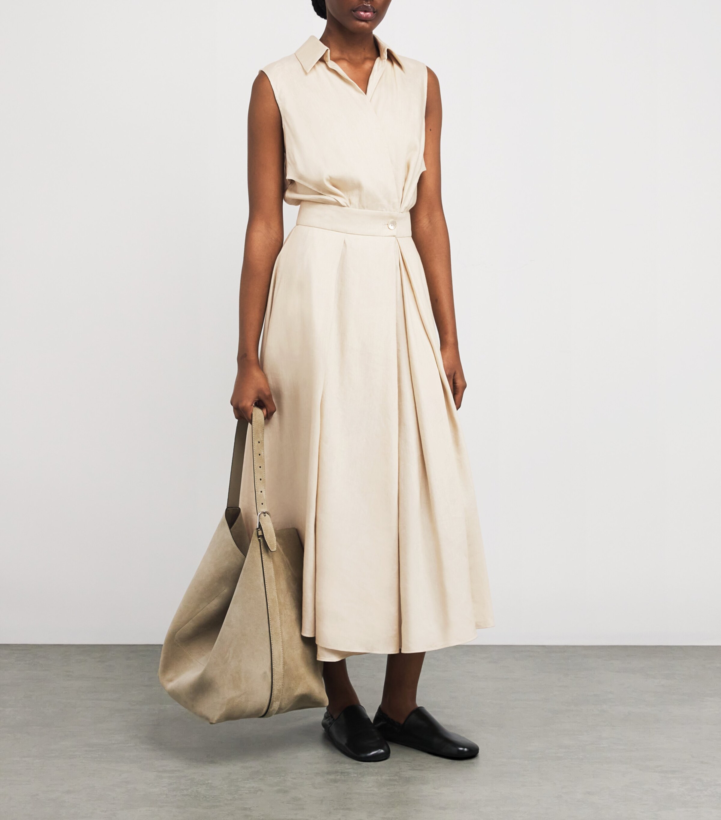 Colombo Womens Linen-Silk Midi Dress Image 2