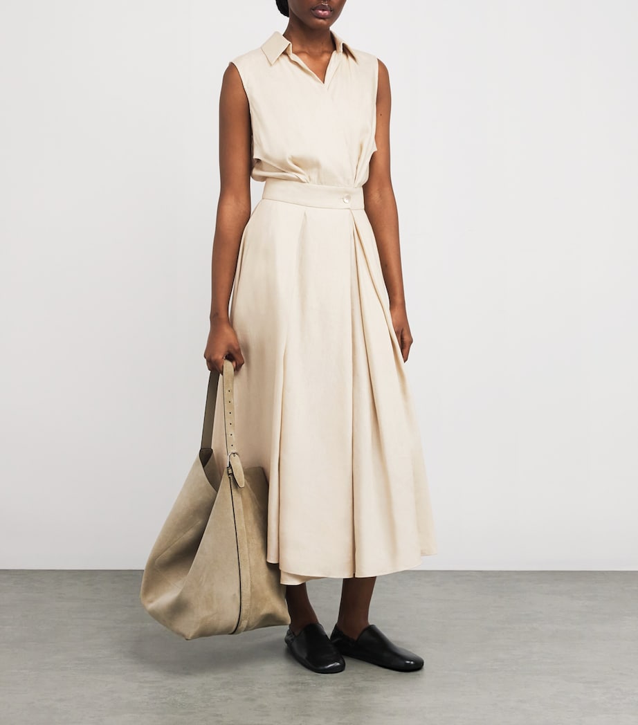 Colombo Womens Linen-Silk Midi Dress Image 2