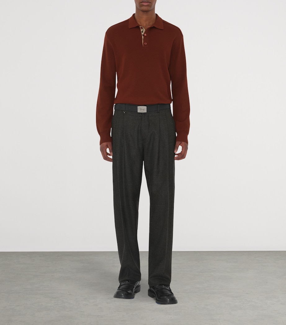 Wool Check-Detail Polo Shirt BOX Image 2