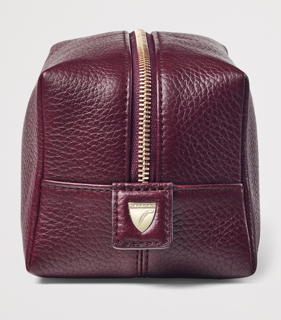 Aspinal Of London Medium Leather London Cosmetic Case Burgundy Image 3