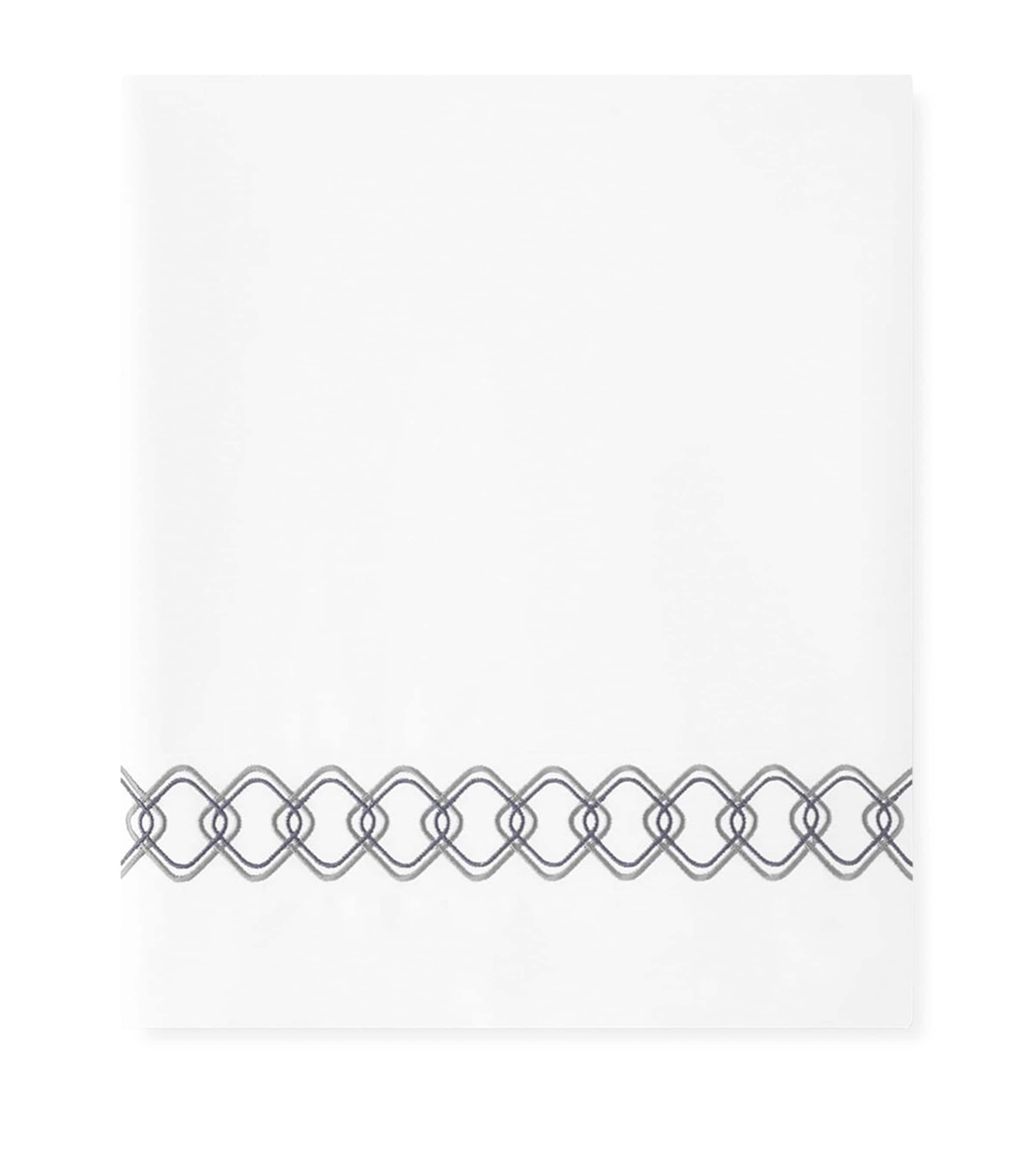 Amalia Cotton Ornato King Flat Sheet (275cm x 275cm) | Bedding | Bed Linens & Sets | Flat Sheets | Designers | Amalia