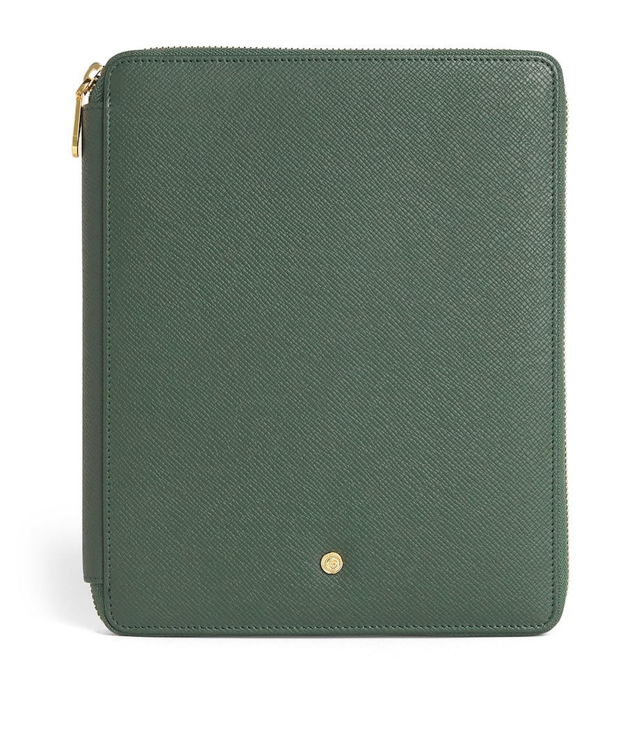 Harrods Leather Writing Folder Green Image 1