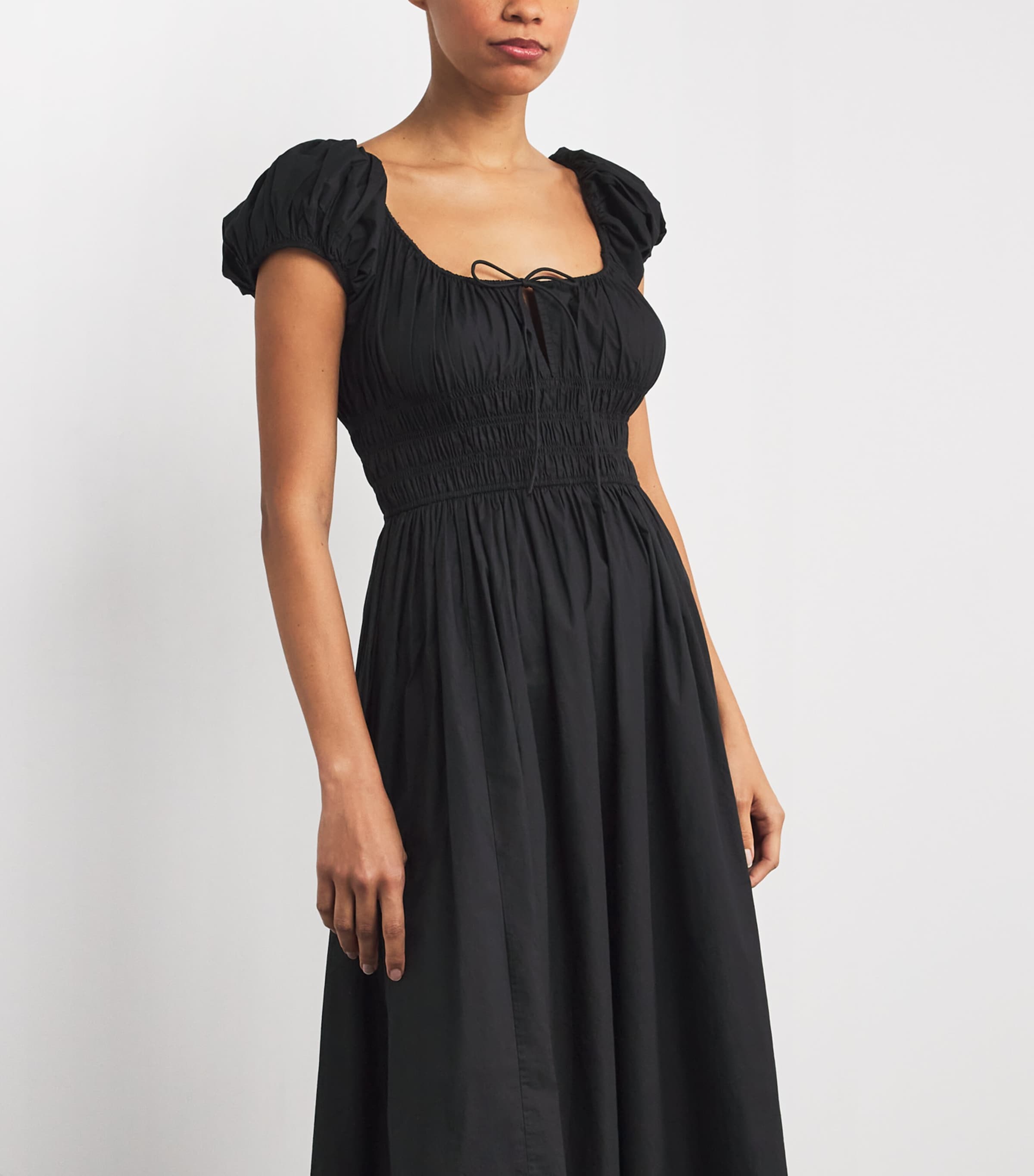 Organic Cotton Quinn Midi Dress BLACK Image 4