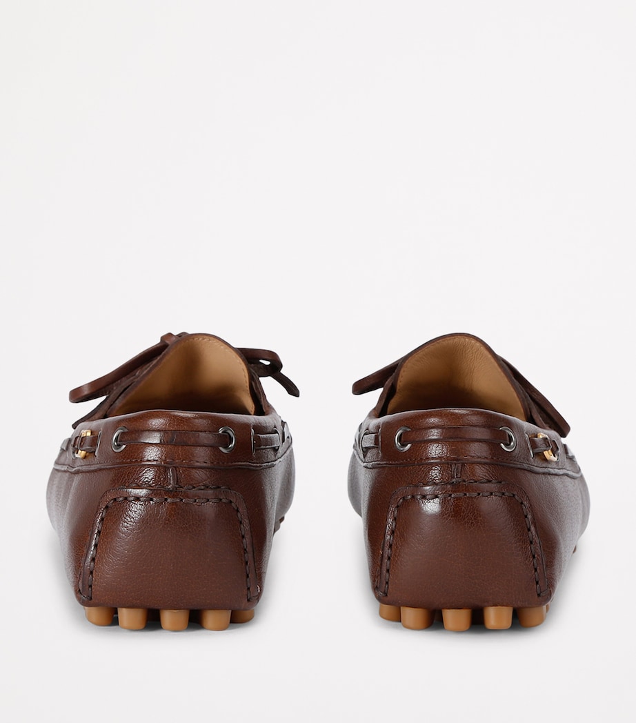 Leather VLogo Driving Shoes DARK BROWN Image 3
