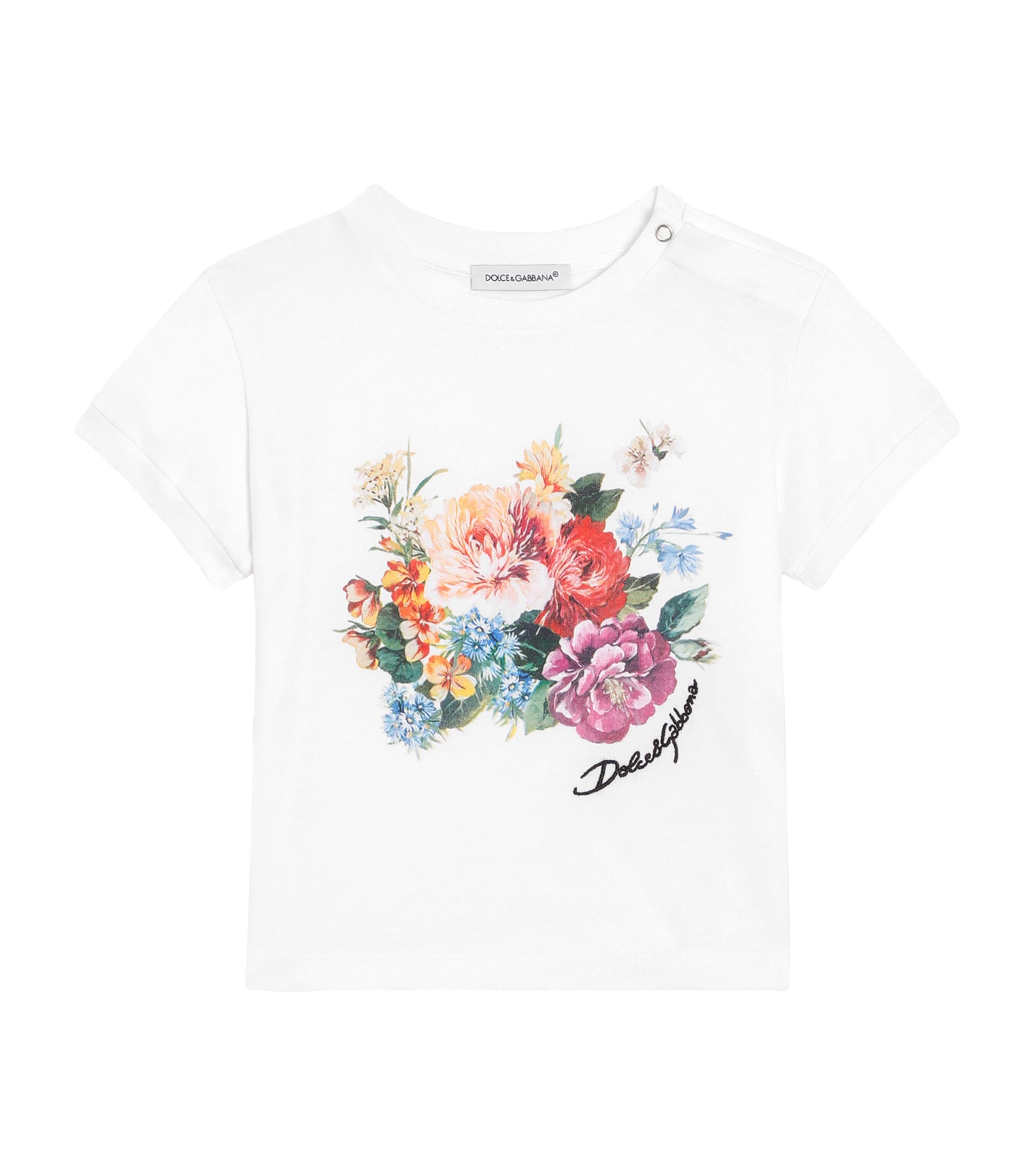 Cotton Floral Logo T-Shirt (3-36 Months) W0800-OPTICAL WH Image 1