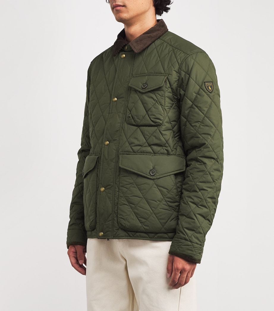 Water-Repellent Quilted Beaton Jacket DARK GREEN Image 3