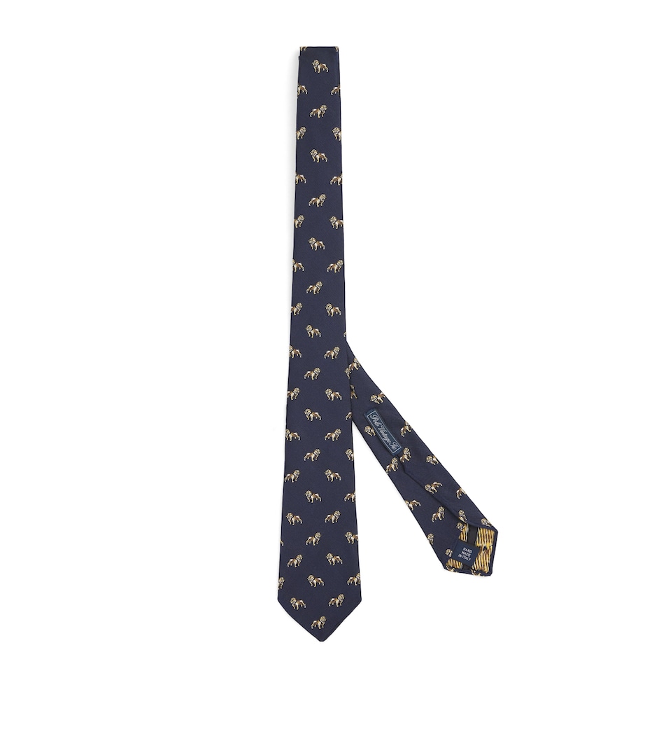 Silk Jacquard Tie NAVY Image 1