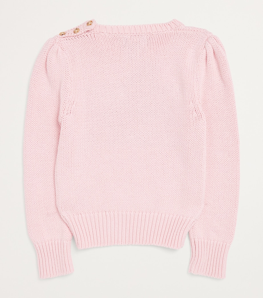 Cotton Flag-Intarsia Sweater (7-14 Years) ACACIA PINK Image 2