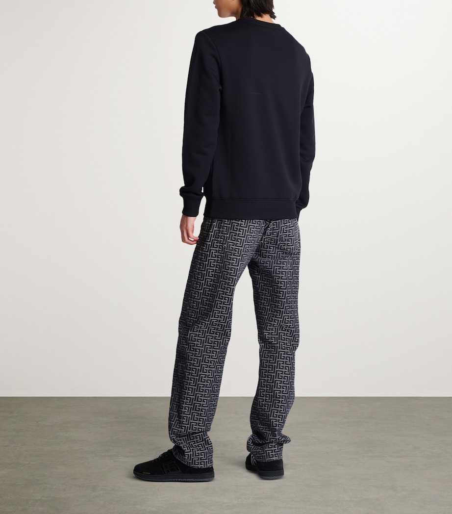 Balmain Mens Jersey Logo Sweatshirt Eac Noir/argent Image 6