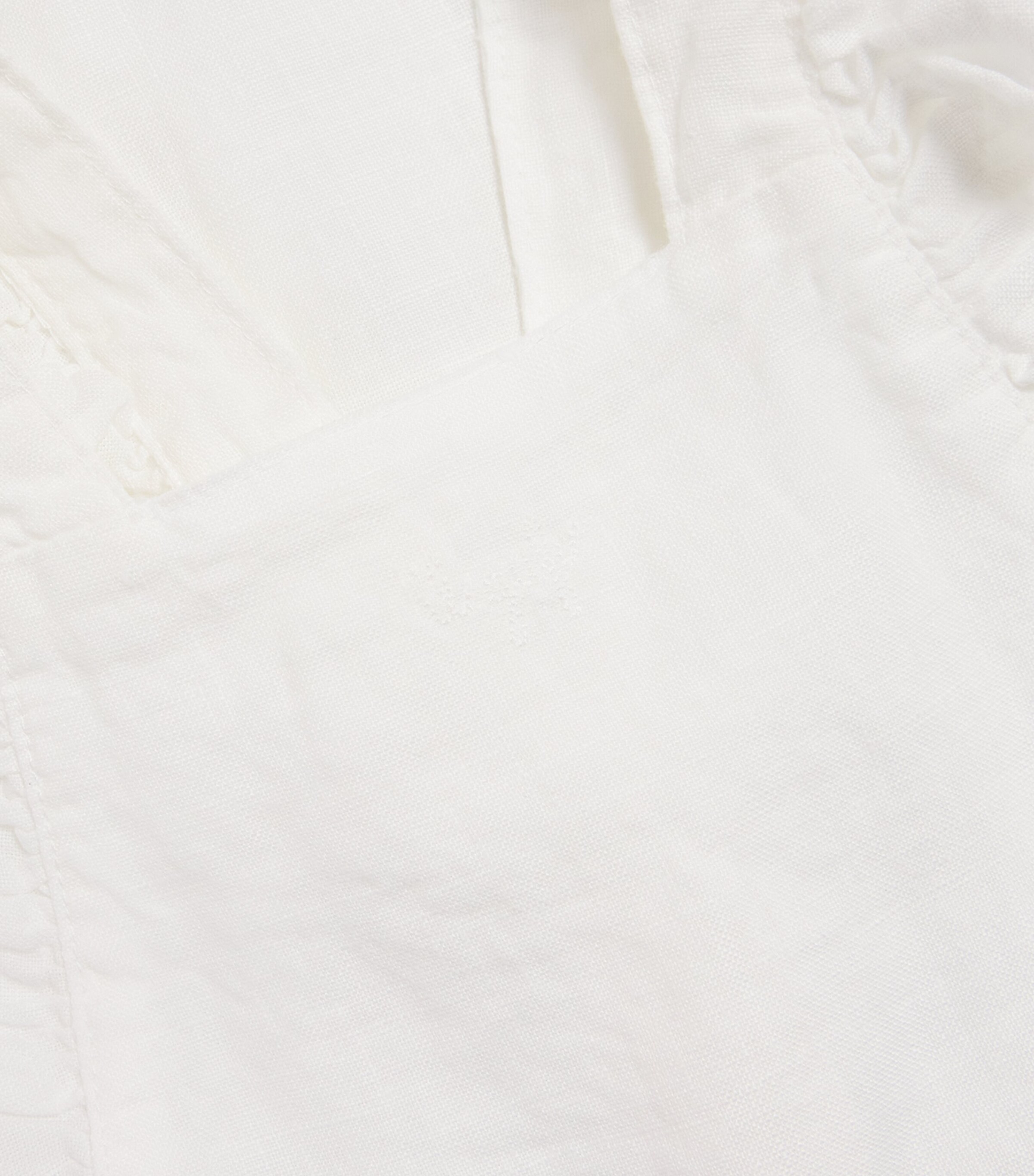 Il Gufo Linen Frill-Trim Dungarees (4-6 Years) White Image 3