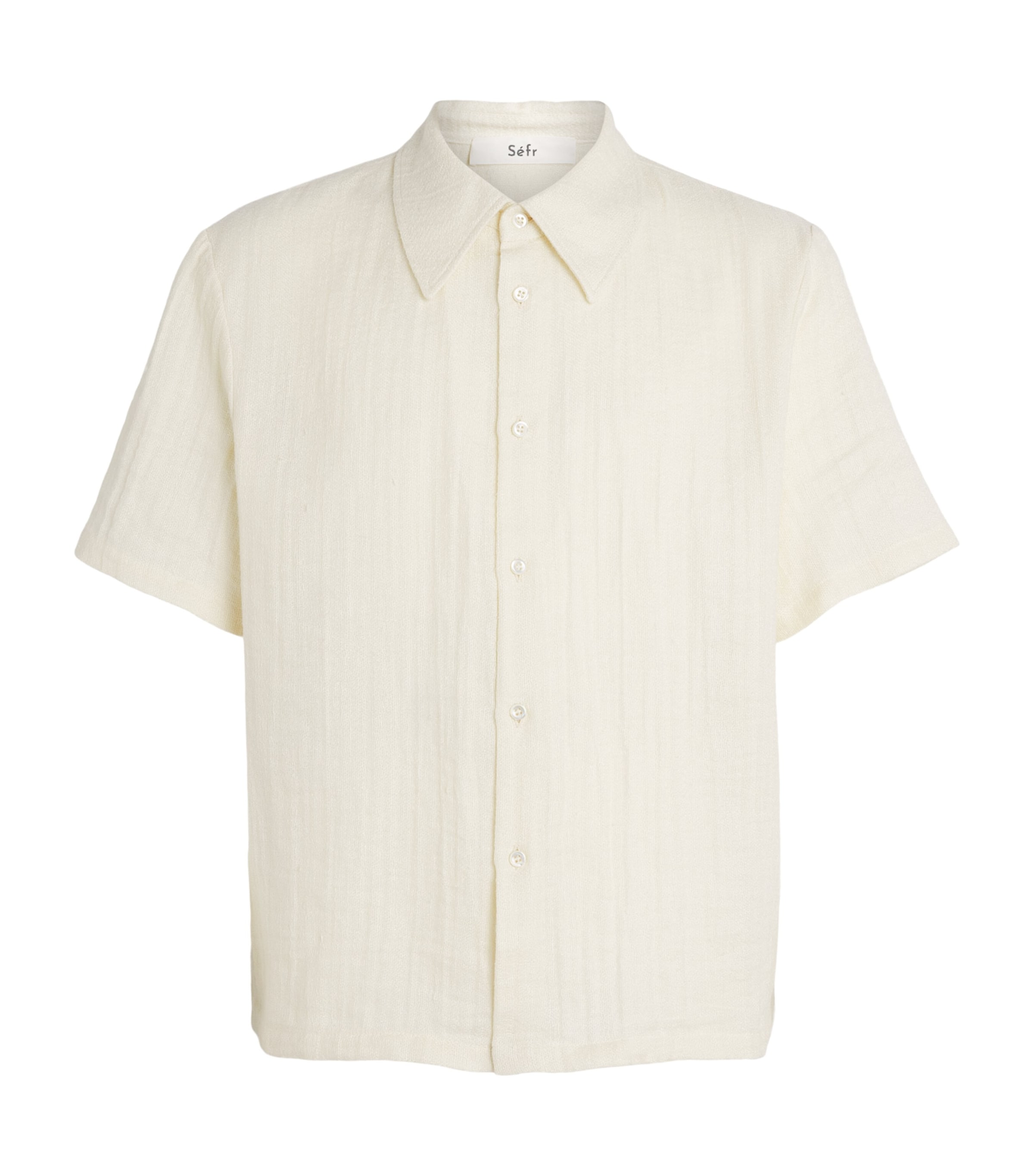 Séfr Mens Cotton-Linen Wes Shirt Dog Days Ecru Image 1