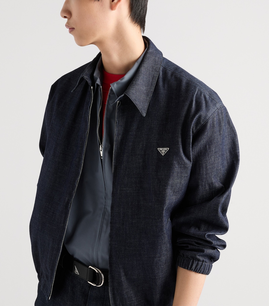 Chambray Denim Blouson Jacket F0008 Image 3