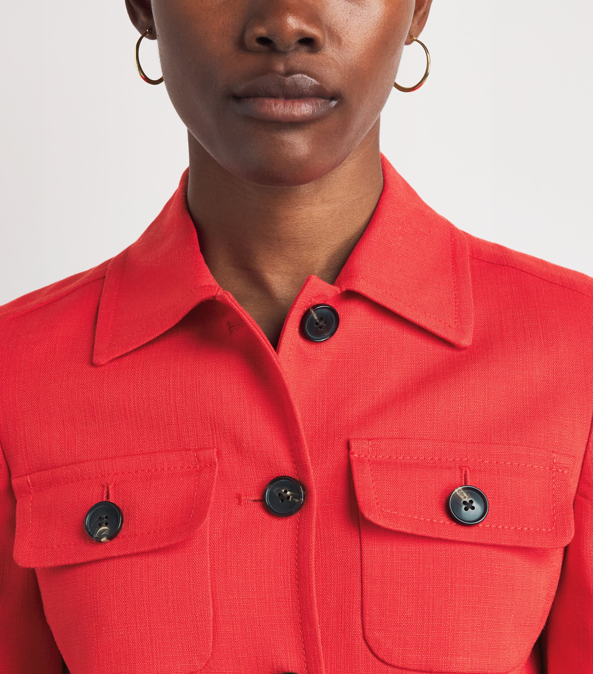 ME+EM Womens Cropped Jacket Lipstick Red Image 3