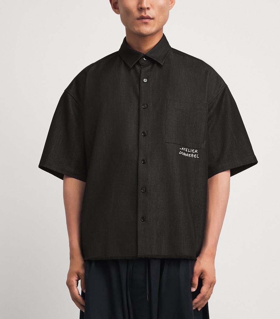 DOMREBEL Mens Denim Goombah Shirt Black Image 4