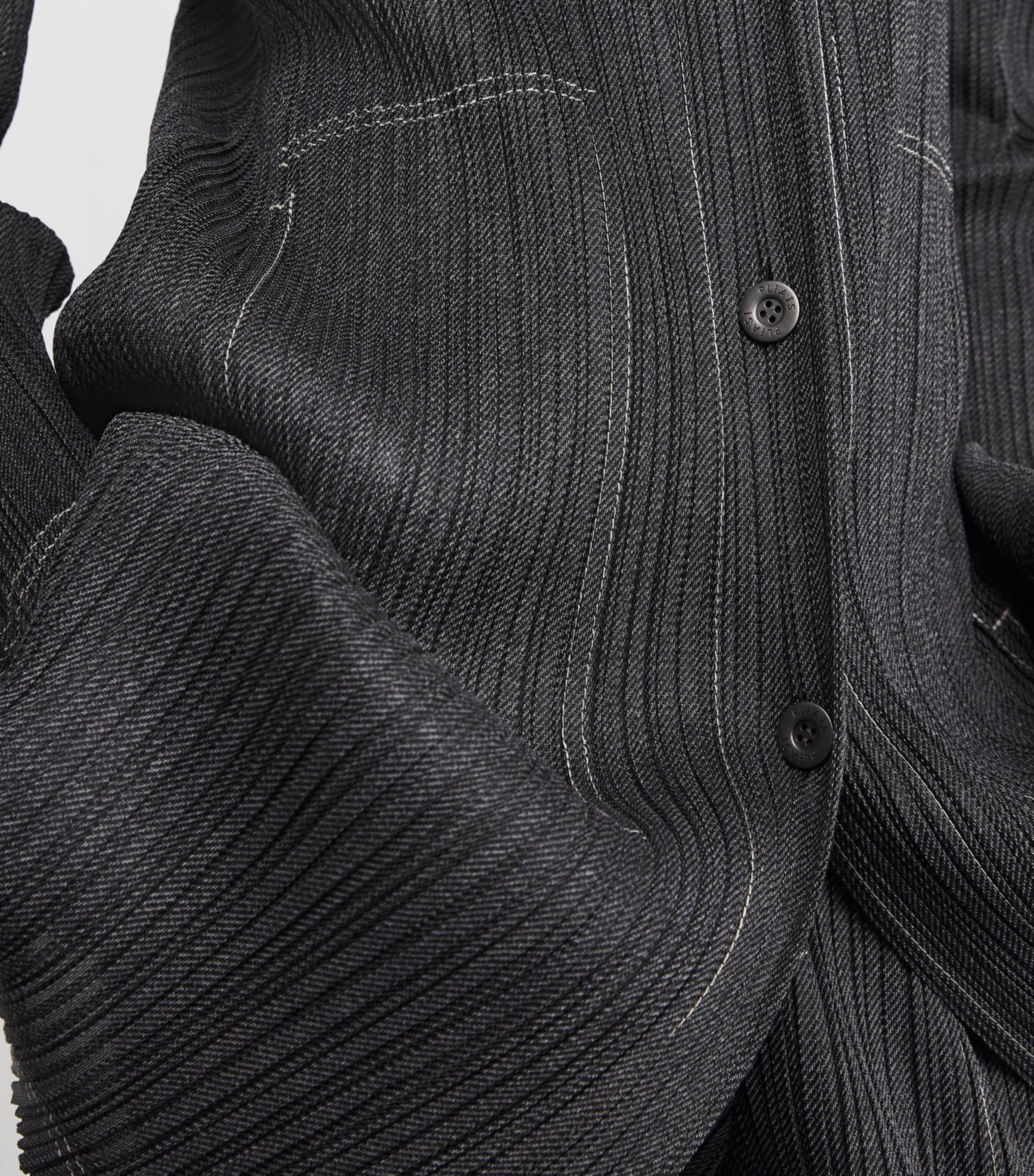 Cotton Denim Midi Dress BLACK Image 6