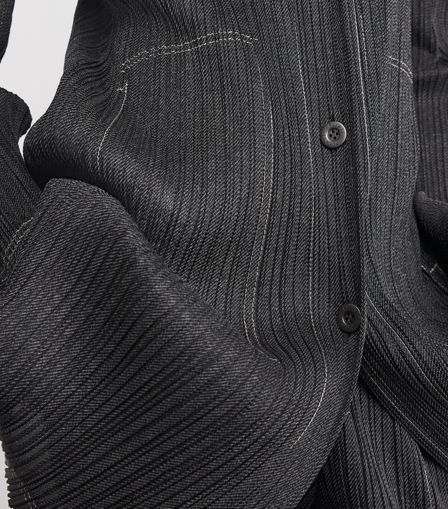 Cotton Denim Midi Dress BLACK Image 6