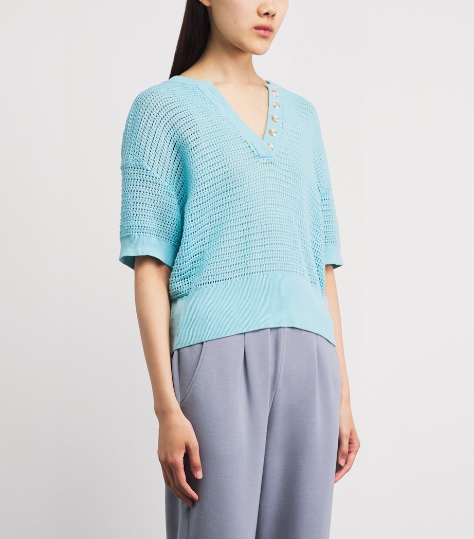 Varley Womens Knitted Callie Top Porcelain Blue Image 4