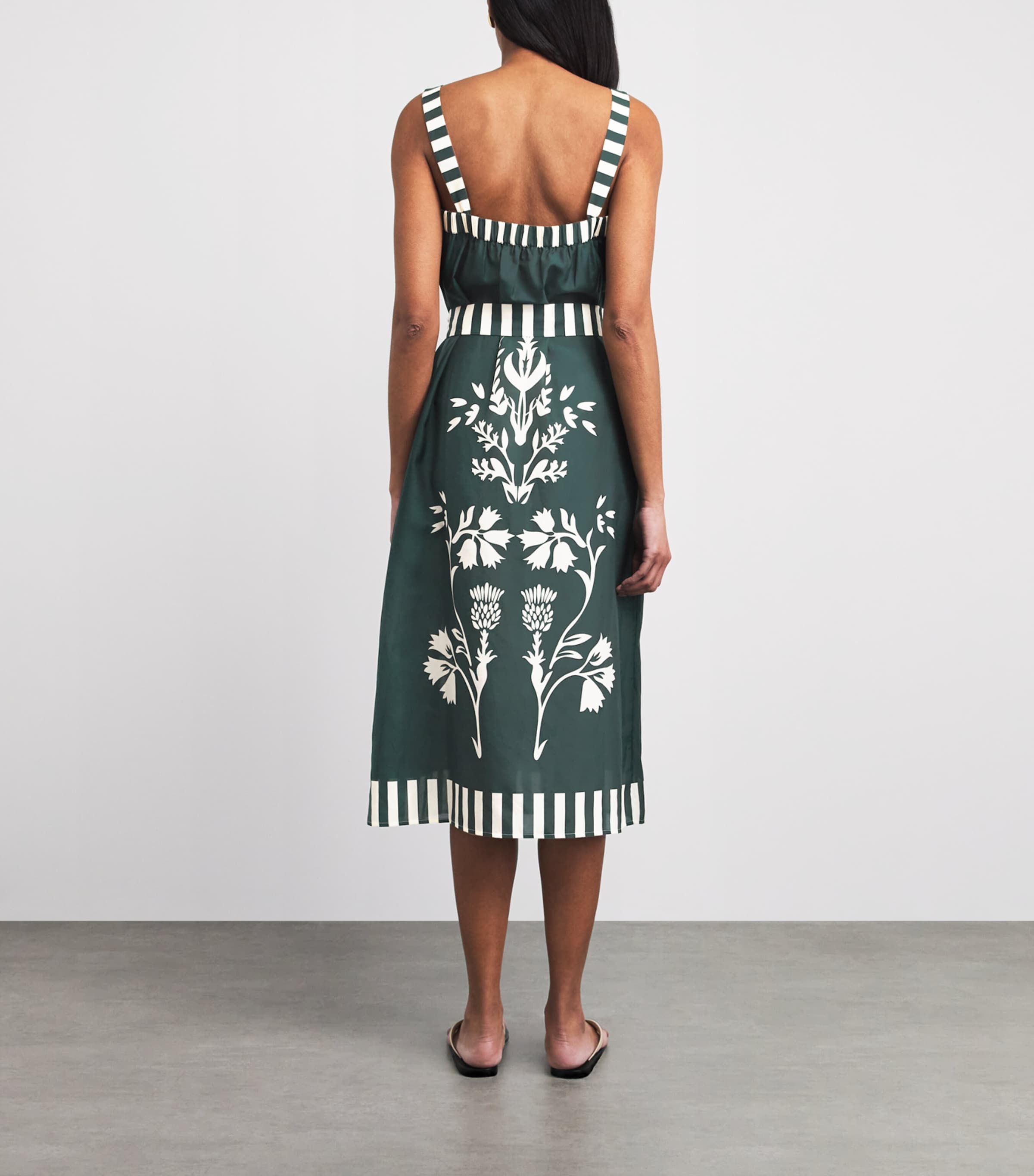 Eres Womens Cotton-Silk Lakshya Midi Dress Scarabee/pan Image 4