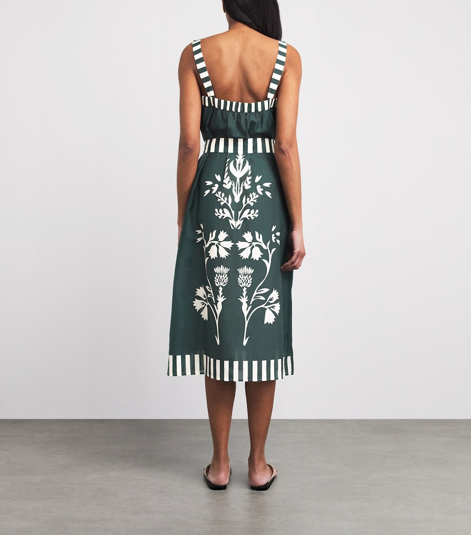 Eres Womens Cotton-Silk Lakshya Midi Dress Scarabee/pan Image 4