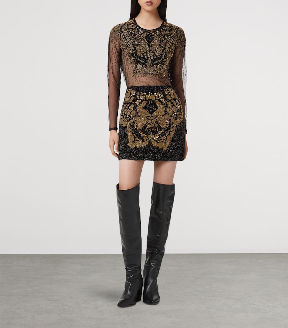 Embellished Jamilia Mini Skirt BLACK/GOLD Image 2