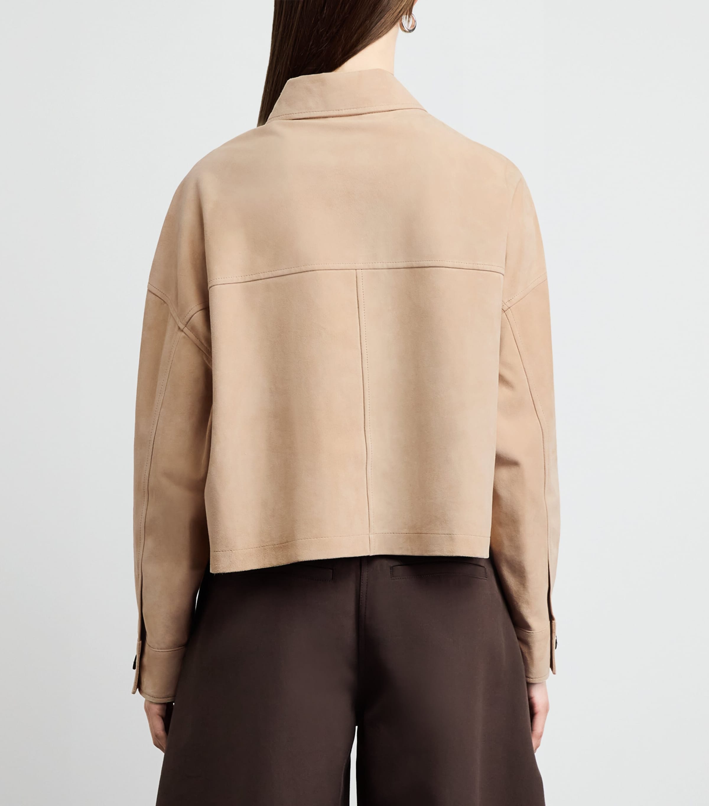 Arma Womens Suede Judy Bomber Jacket Beige Image 5