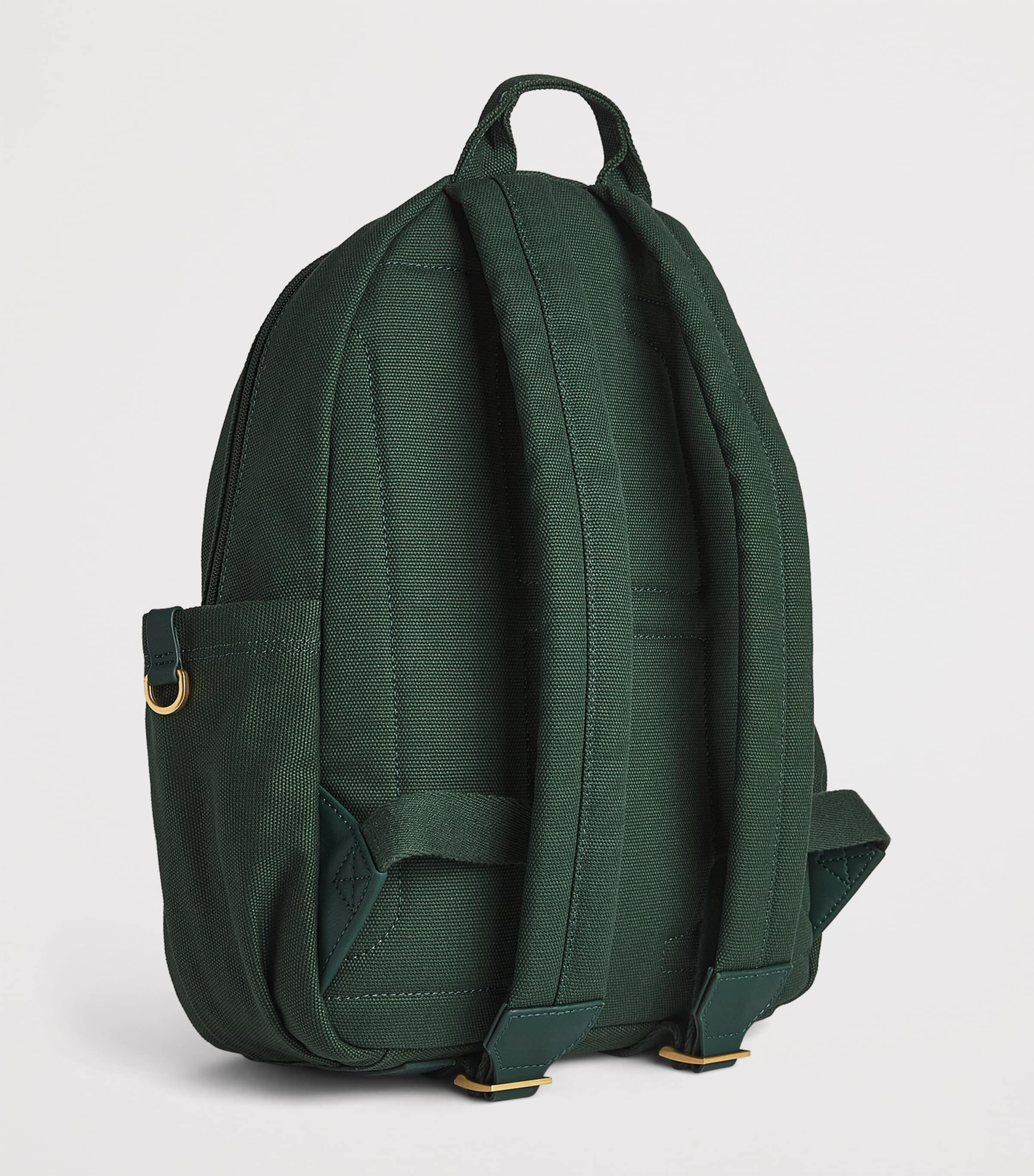 Harrods Cotton Embroidered Emblem Backpack Harrods Green Image 2